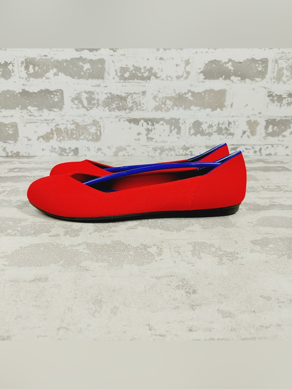 NEW Rothy's The Flat Red Knit Round Toe Slip On Loafers E935